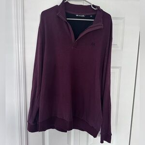 Travis Mathew Mens Maroon 1/4 zip long sleeve golf shirt XL